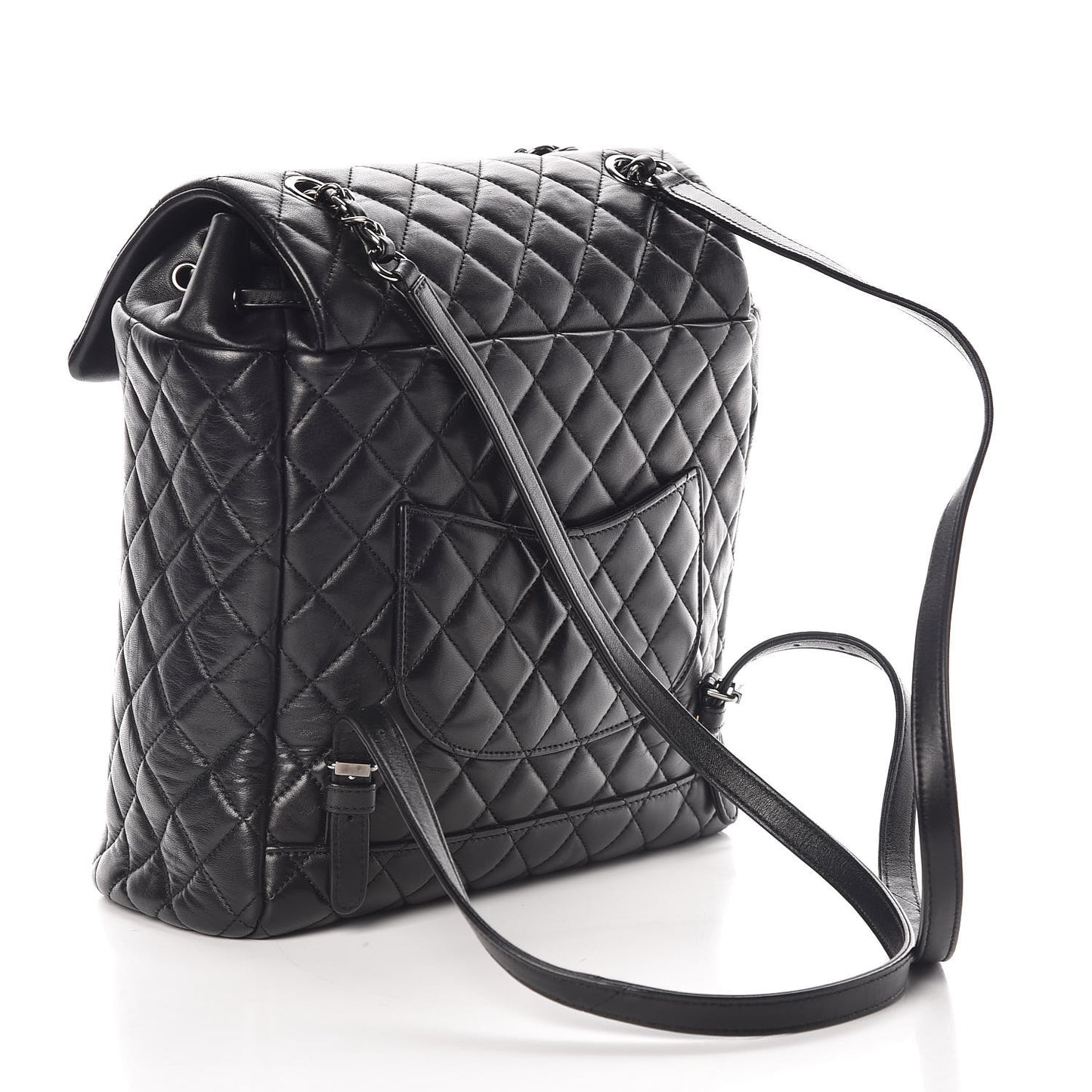 Calfskin Quilted Large Urban Spirit Backpack Black
