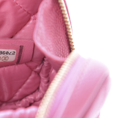 Chanel Caviar Quilted Small Curvy Pouch Cosmetic Case Pink 7 of 9