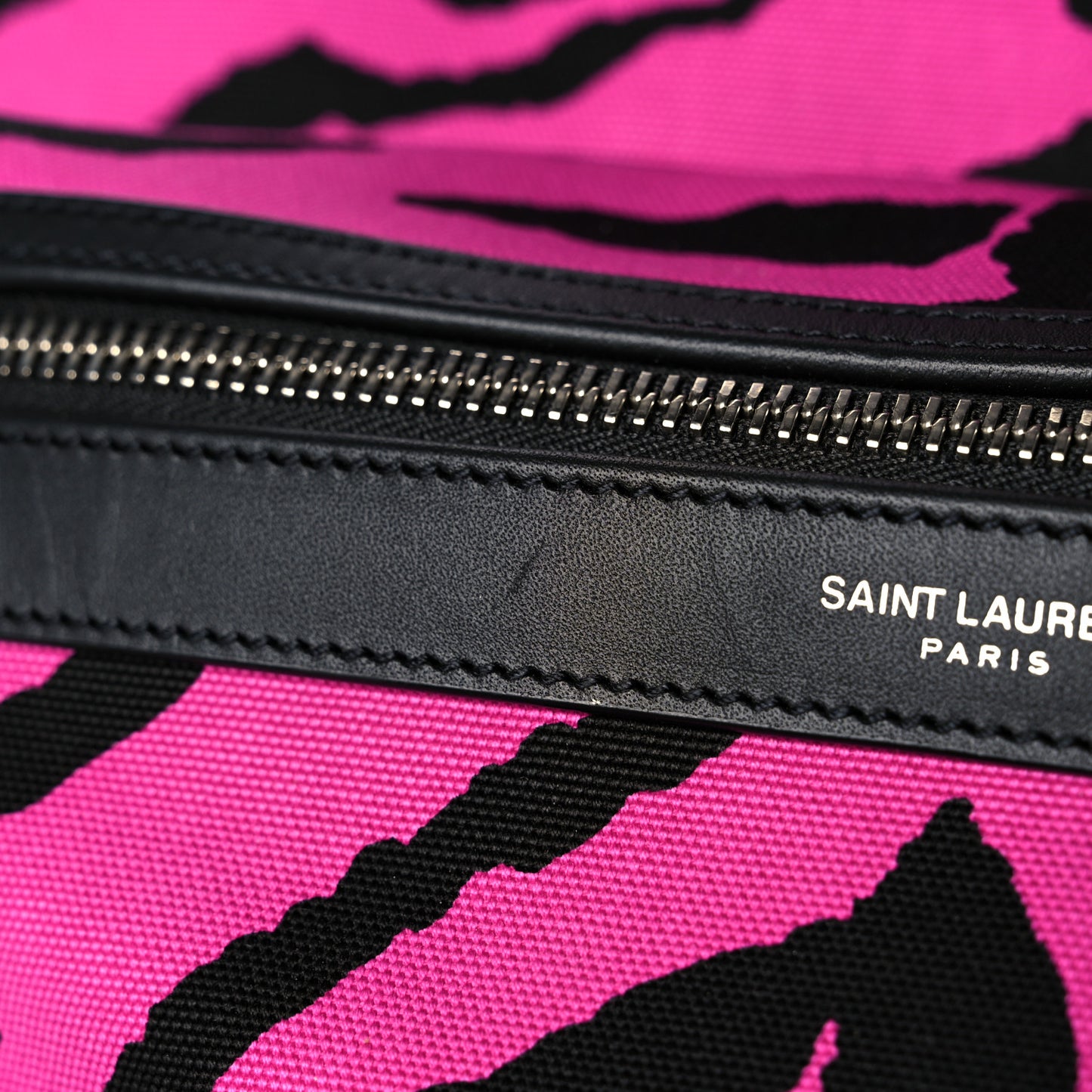 Canvas Zebra Print City Backpack Pink Black