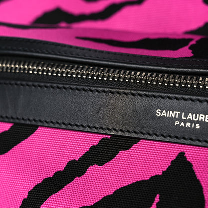 Saint Laurent Canvas Zebra Print City Backpack Pink Black 11 of 11