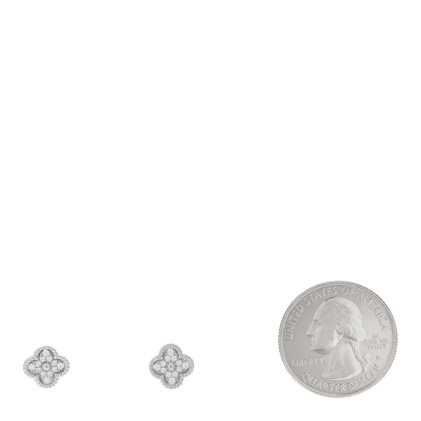 18K White Gold Diamond Sweet Alhambra Earrings