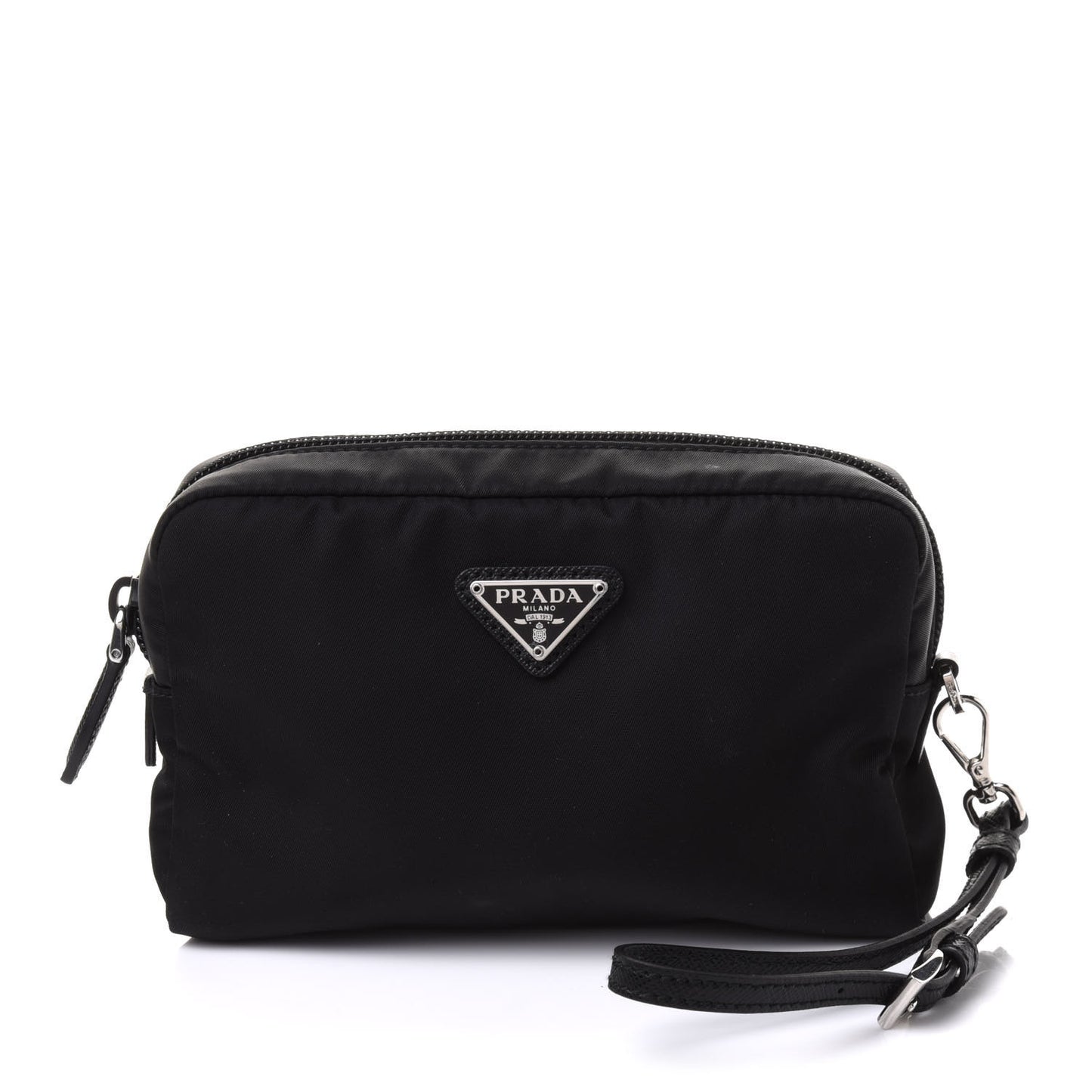 Tessuto Nylon Saffiano Wristlet Black