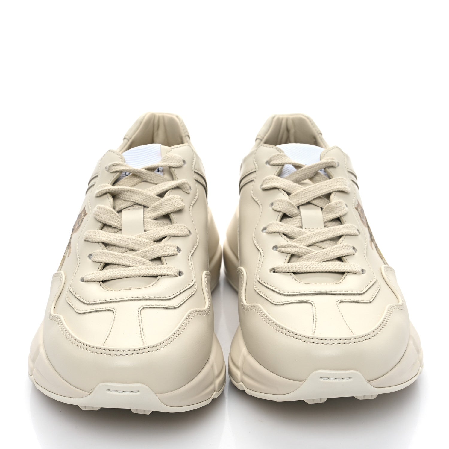 Gucci Calfskin Tiger Rhyton Sneakers 36.5 Ivory 2 of 10