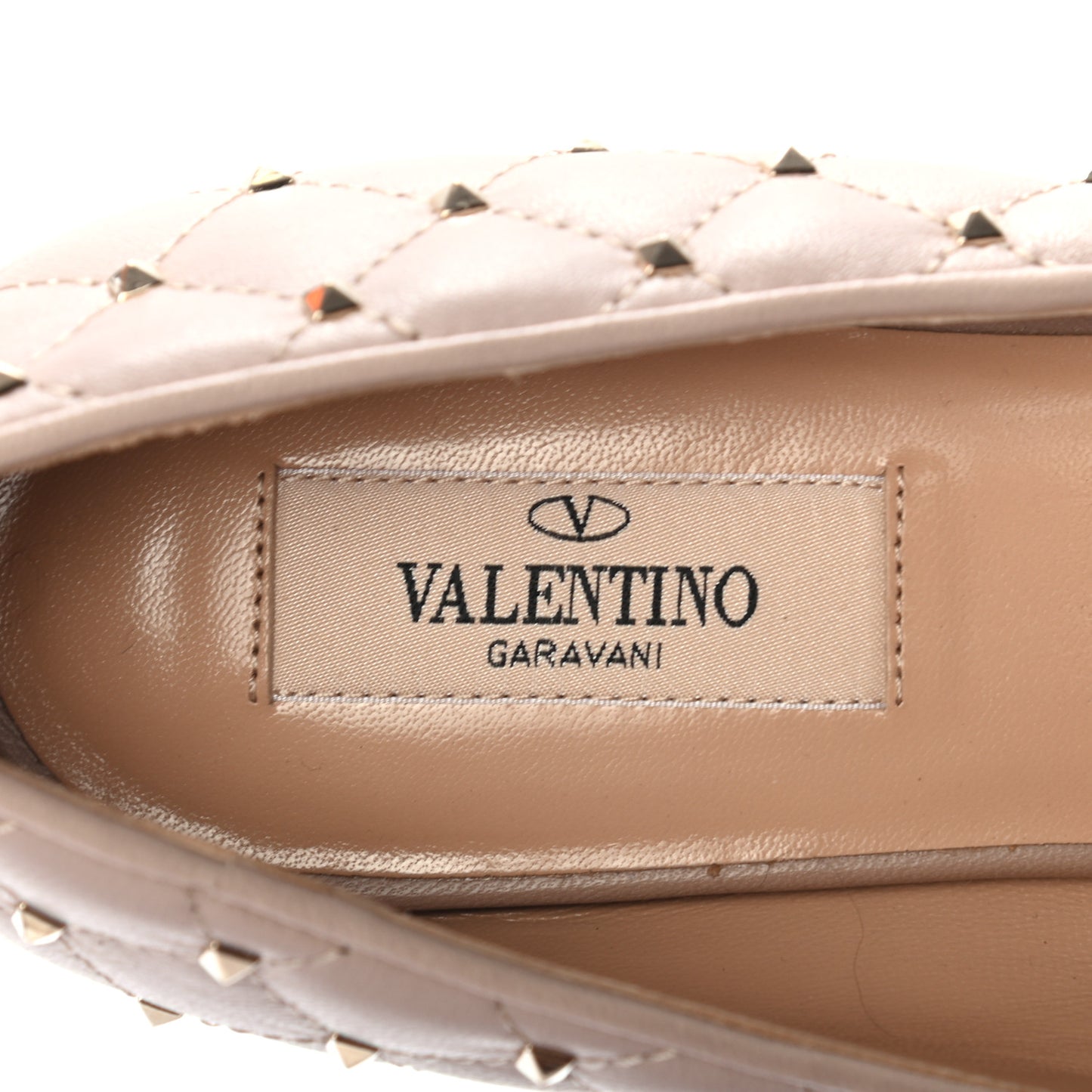 Nappa Rockstud Spike Ballerina Flats 37 Poudre