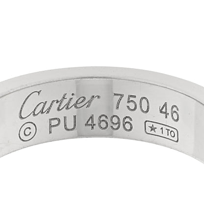 Cartier 18K White Gold Diamond 4mm LOVE Wedding Band Ring 46 3.75 4 of 4