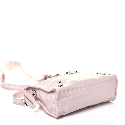 Balenciaga Agneau Classic Silver Hardware S City Logo Strap Light Rose White 5 of 10