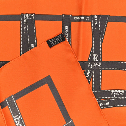 Hermes Silk Bolduc Scarf 90 Orange 3 of 3