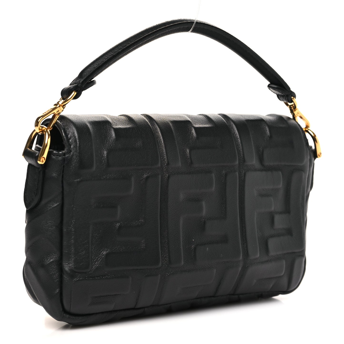 Nappa FF 1974 Embossed Mini Baguette Black