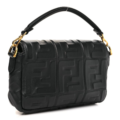 Fendi Nappa FF 1974 Embossed Mini Baguette Black 3 of 10