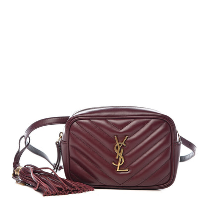 Saint Laurent Calfskin Matelasse Monogram Lou Belt Bag Dark Legion Red 1 of 10