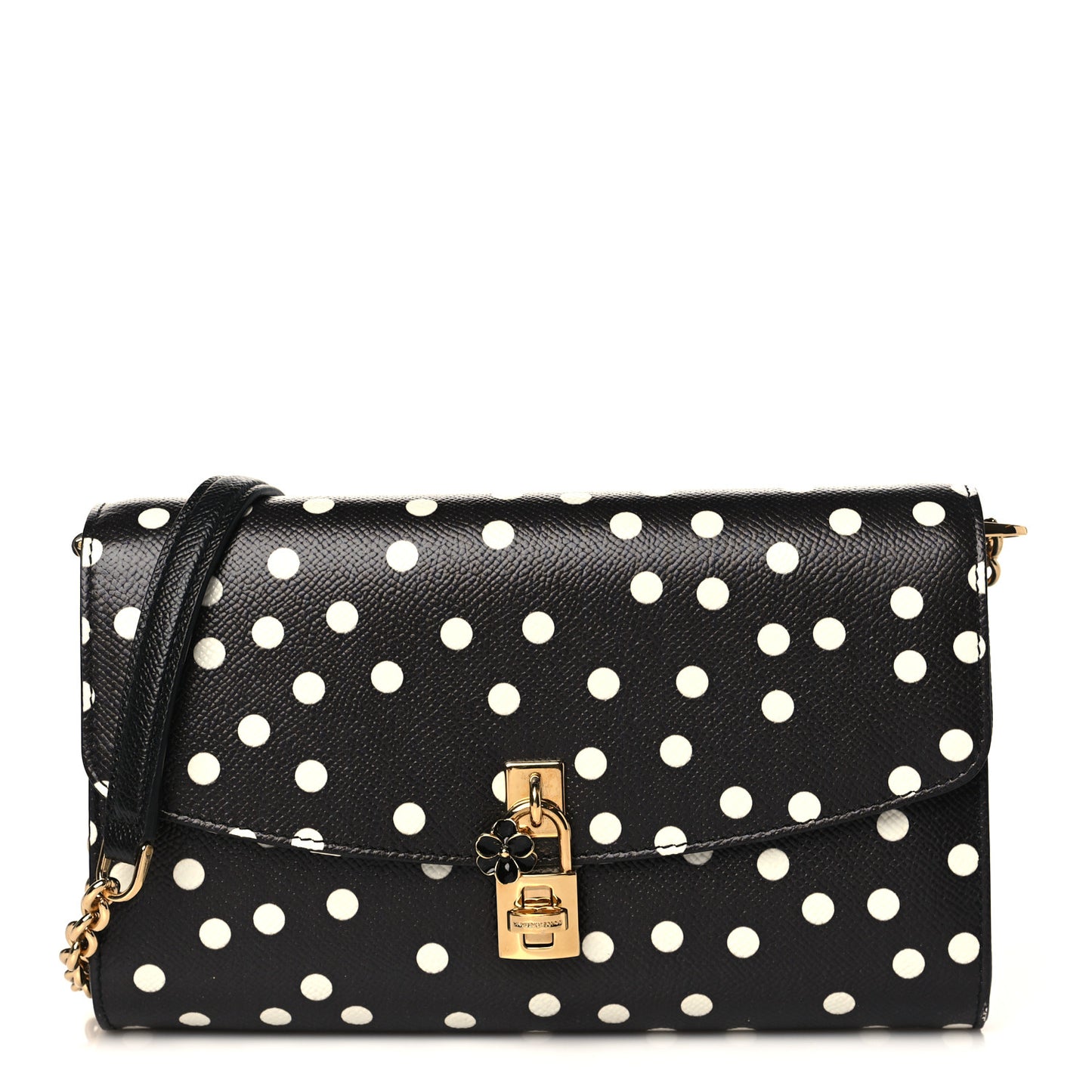 Dauphine Polka Dot Print Shoulder Bag Black