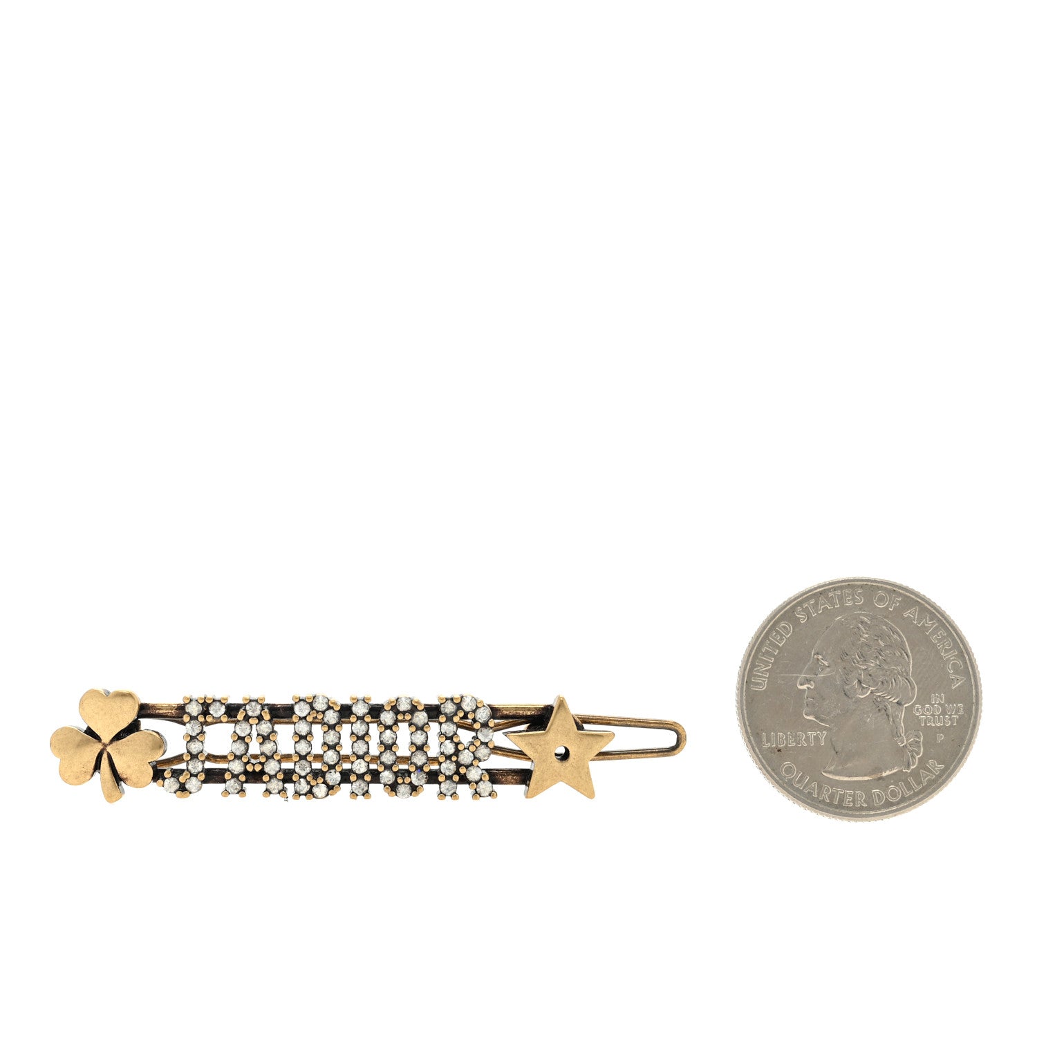 Christian Dior Crystal J'Adior Star Clover Barrette 2 of 3