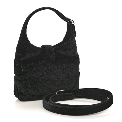 Gucci New Velvet Ashmir GG Monogram Small Jackie 1961 Hobo Black 3 of 8