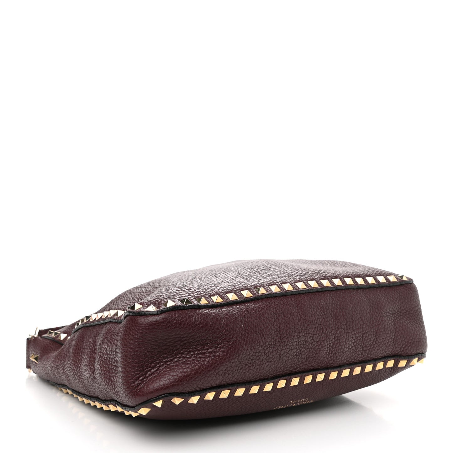 Pebbled Calfskin Large Rockstud Flip-Lock Messenger Bag Vinaccia