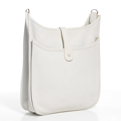 Hermes Taurillon Clemence Evelyne III GM White 9 of 15