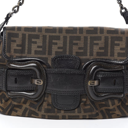 Fendi Zucca B Bis Flap Bag Tobacco Castagna 10 of 10
