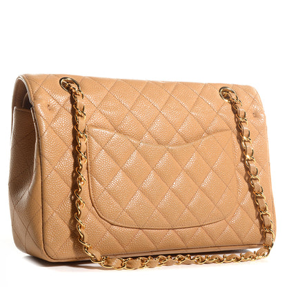 Chanel Caviar Quilted Medium Double Flap Beige 3 of 8