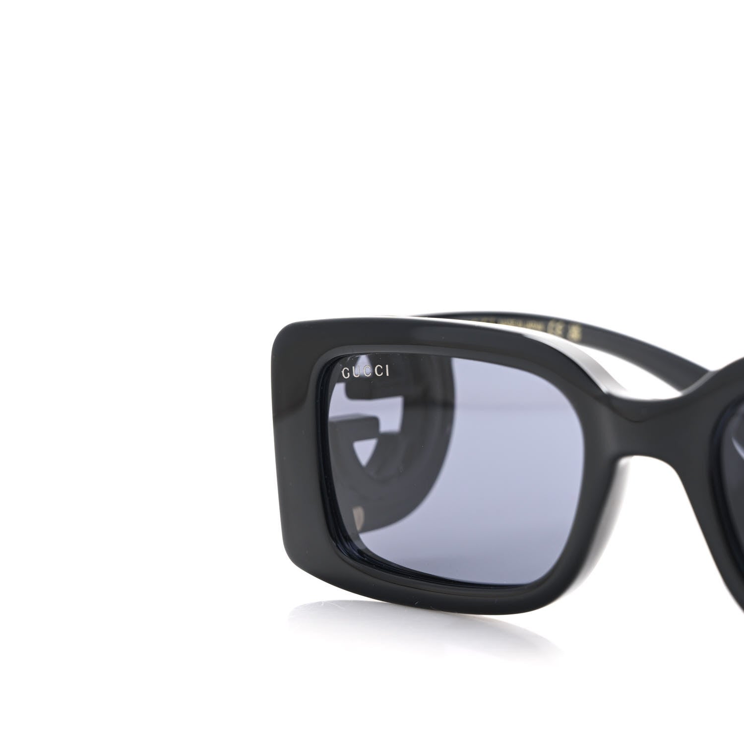 Gucci Acetate Chaise Rectangler Frame Sunglasses GG1325S Black 7 of 8