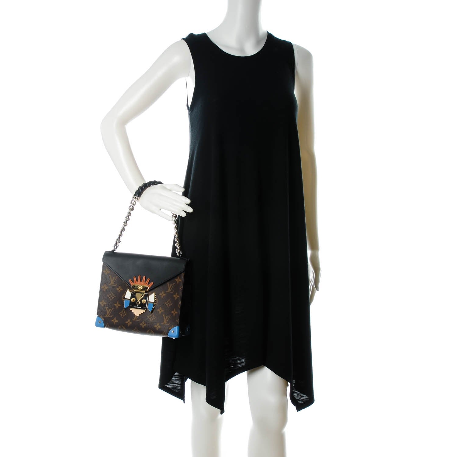 Louis Vuitton Monogram Tribal Chain Mask Pochette GM Black 2 of 7