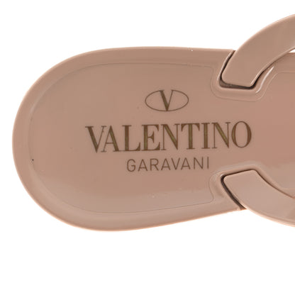 Valentino Garavani PVC Jelly Rockstud Bow Thong Sandals 38 Poudre 7 of 7