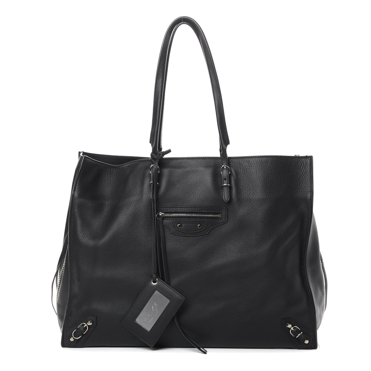 Supple Calfskin Papier A4 Zip Around Tote Black