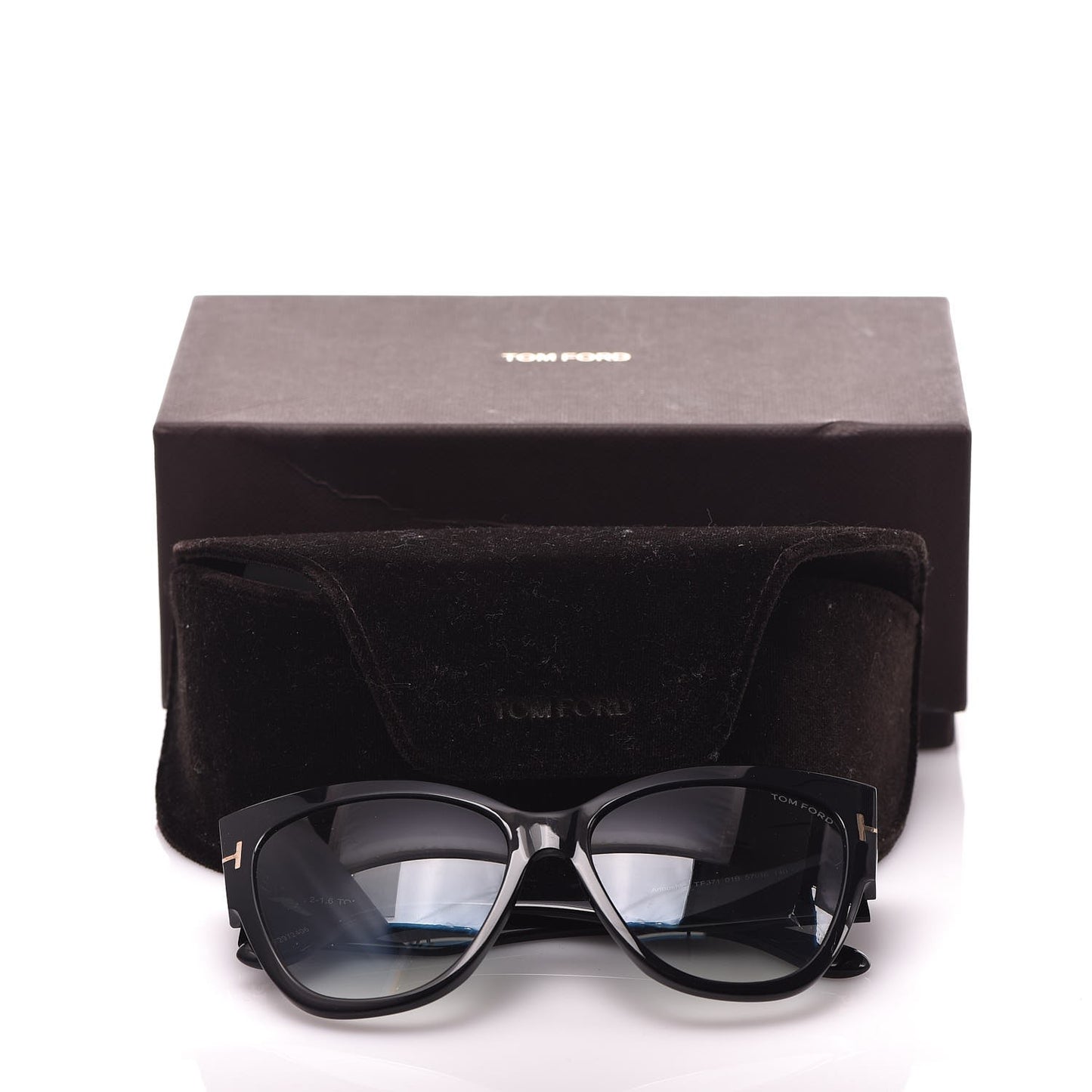 Acetate Anoushka Cat Eye Sunglasses TF371 Black