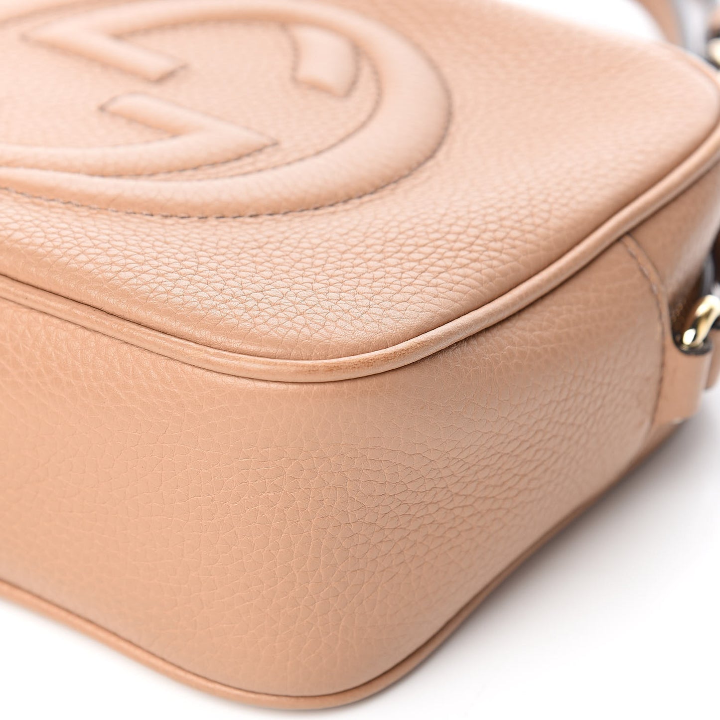 Pebbled Calfskin Small Soho Disco Bag Rose Beige