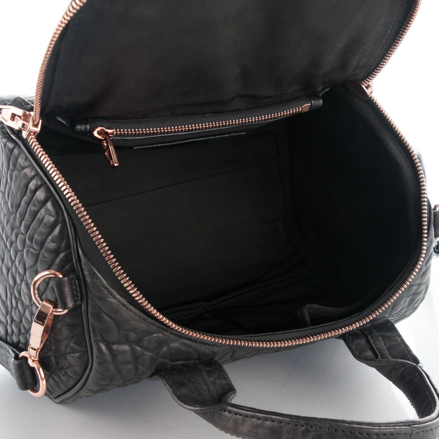 Pebbled Lambskin Rockie Black Rose Gold Hardware