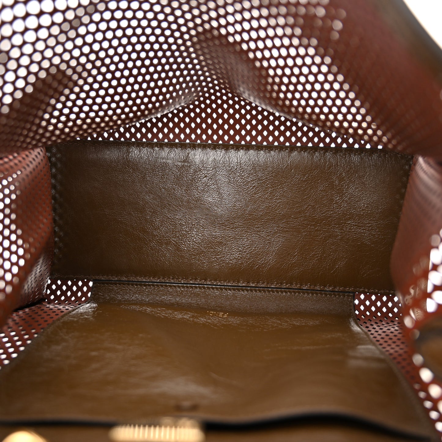 Vitello Liberty Glossy Lambskin Perforated Medium Peekaboo X-Lite White Ice Rust Maya