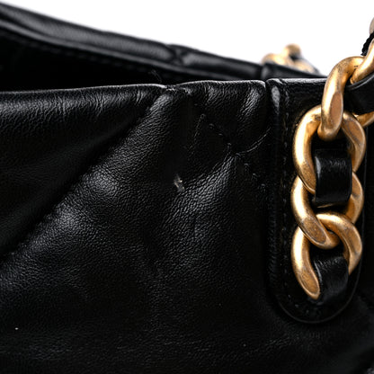 Chanel Lambskin Quilted Chanel 19 East West Shopping Bag Black 12 of 12