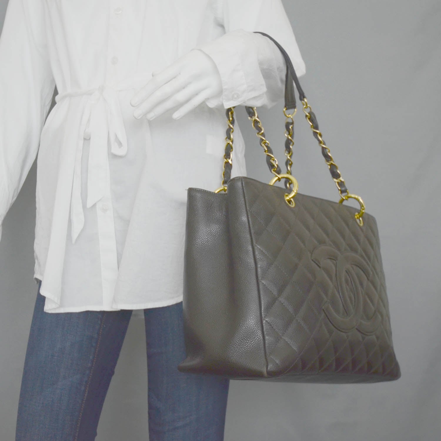 Chanel Caviar Grand Shopping Tote GST Dark Brown GHW 2 of 9