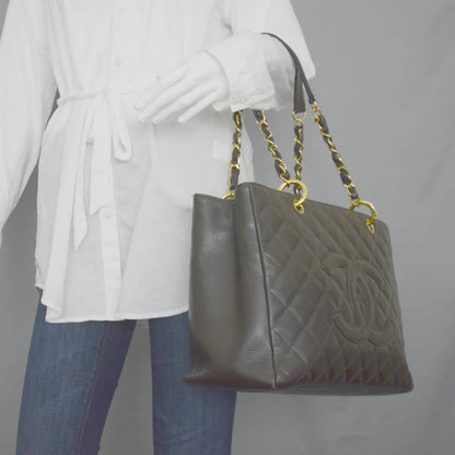 Chanel Caviar Grand Shopping Tote GST Dark Brown GHW 2 of 9