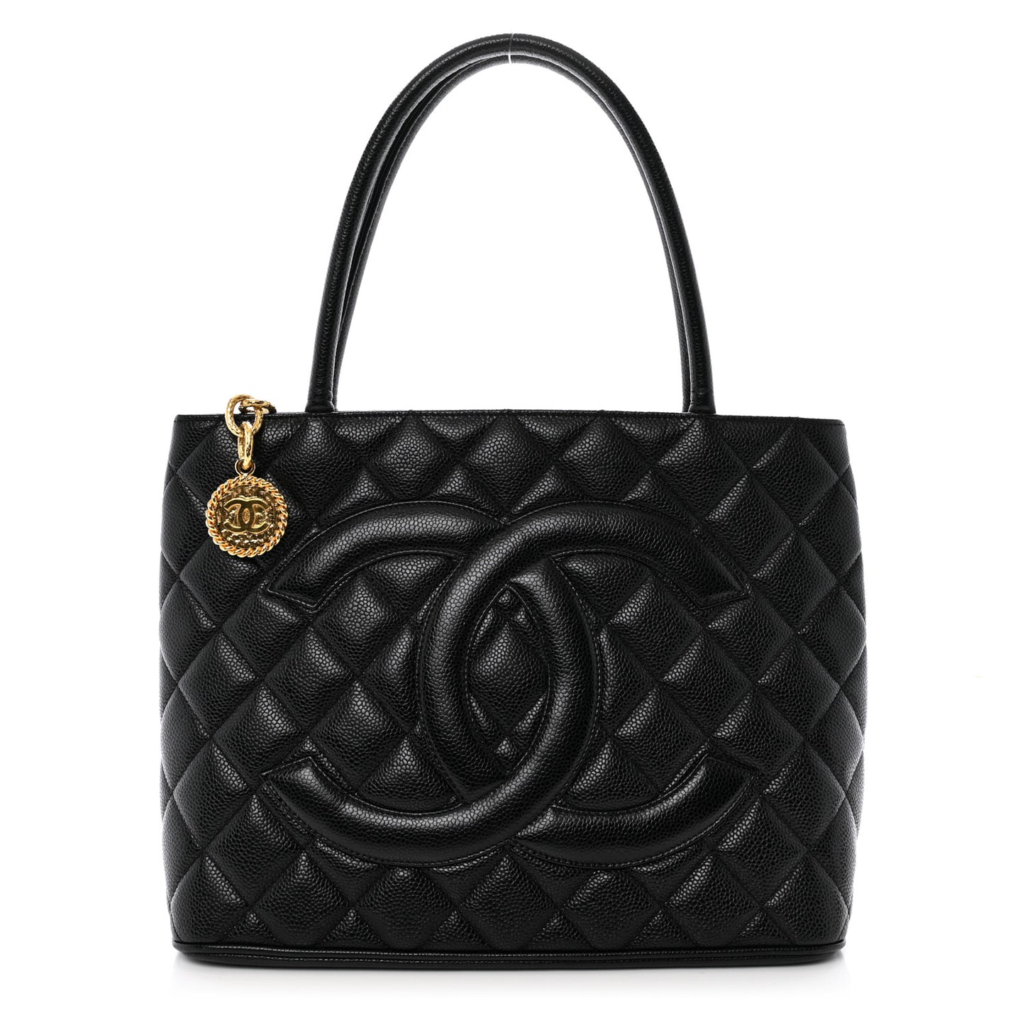 Caviar Quilted Medallion Tote Black