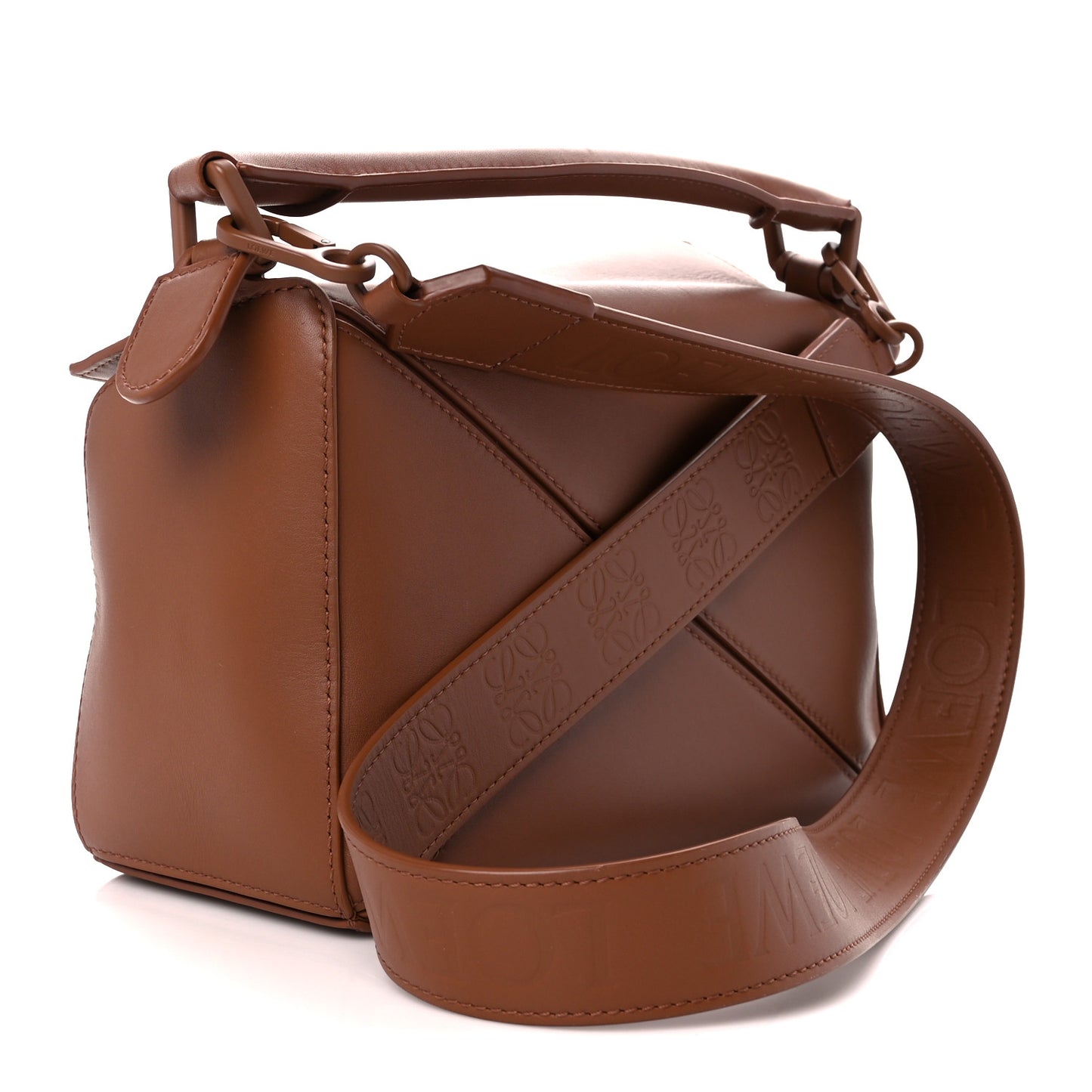 Satin Calfskin Small Puzzle Bag Pecan