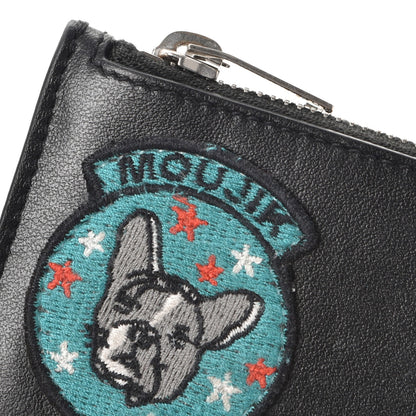 Saint Laurent Calfskin Moujik Patch Fragments Zip Pouch Card Holder Black 10 of 11