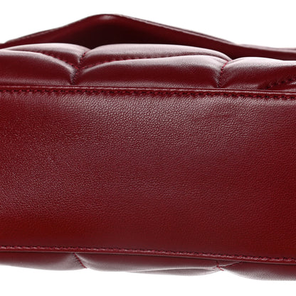 Saint Laurent Lambskin Quilted Toy Loulou Puffer Monogram Chain Satchel Red 16 of 17