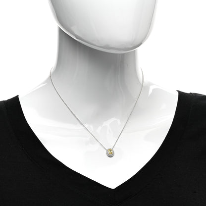 Tiffany Platinum 18K Yellow Gold Fancy Yellow Diamond .52ct Soleste Oval Pendant Necklace 2 of 5