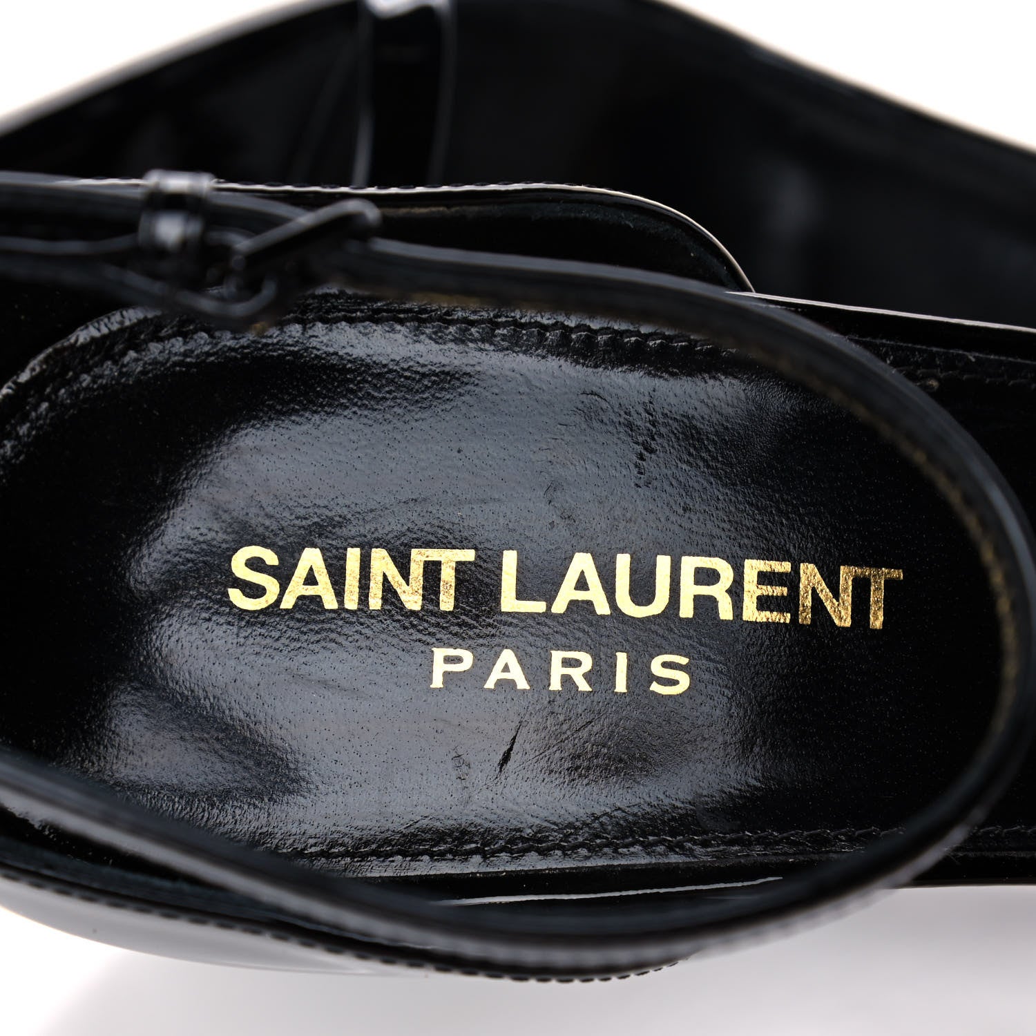 Saint Laurent Patent Calfskin Opyum 110 Sandals 40 Black 7 of 9