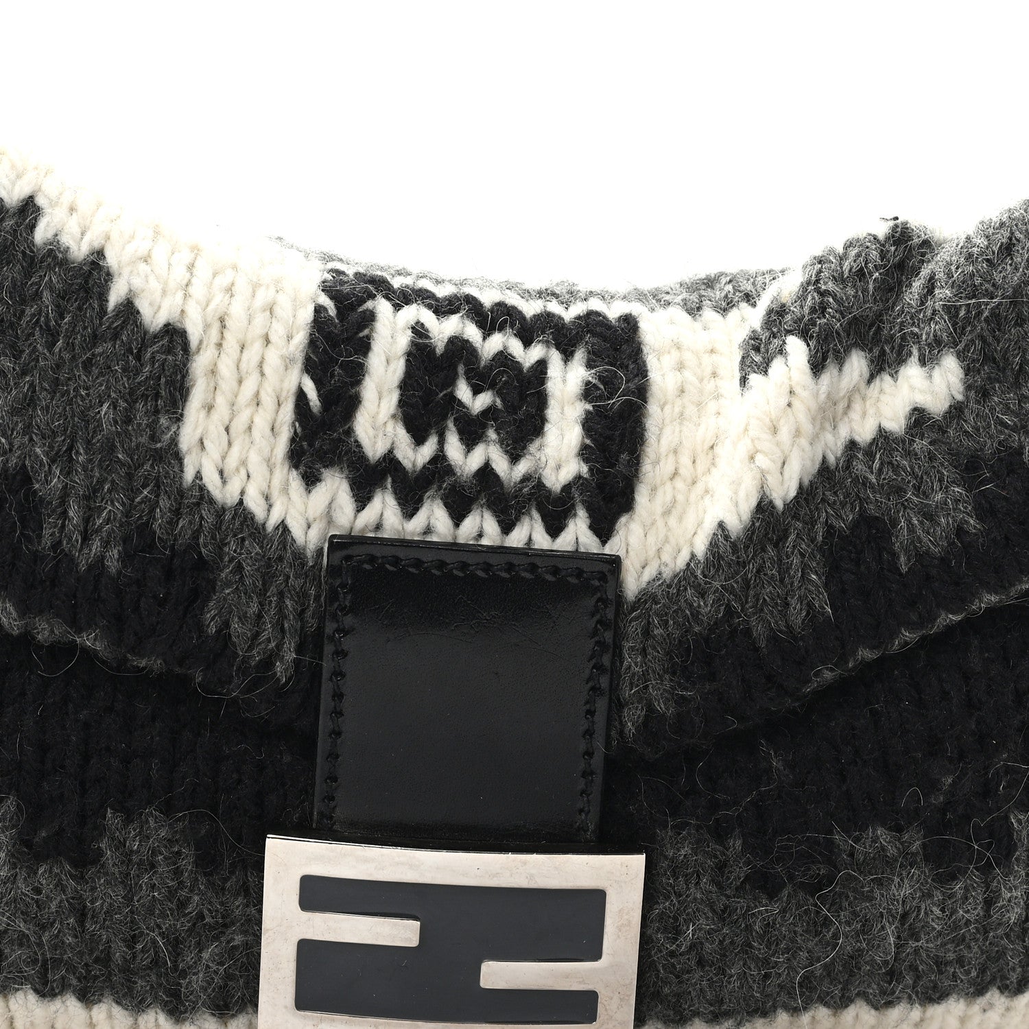 Fendi Wool Knit Baguette Grey 7 of 10