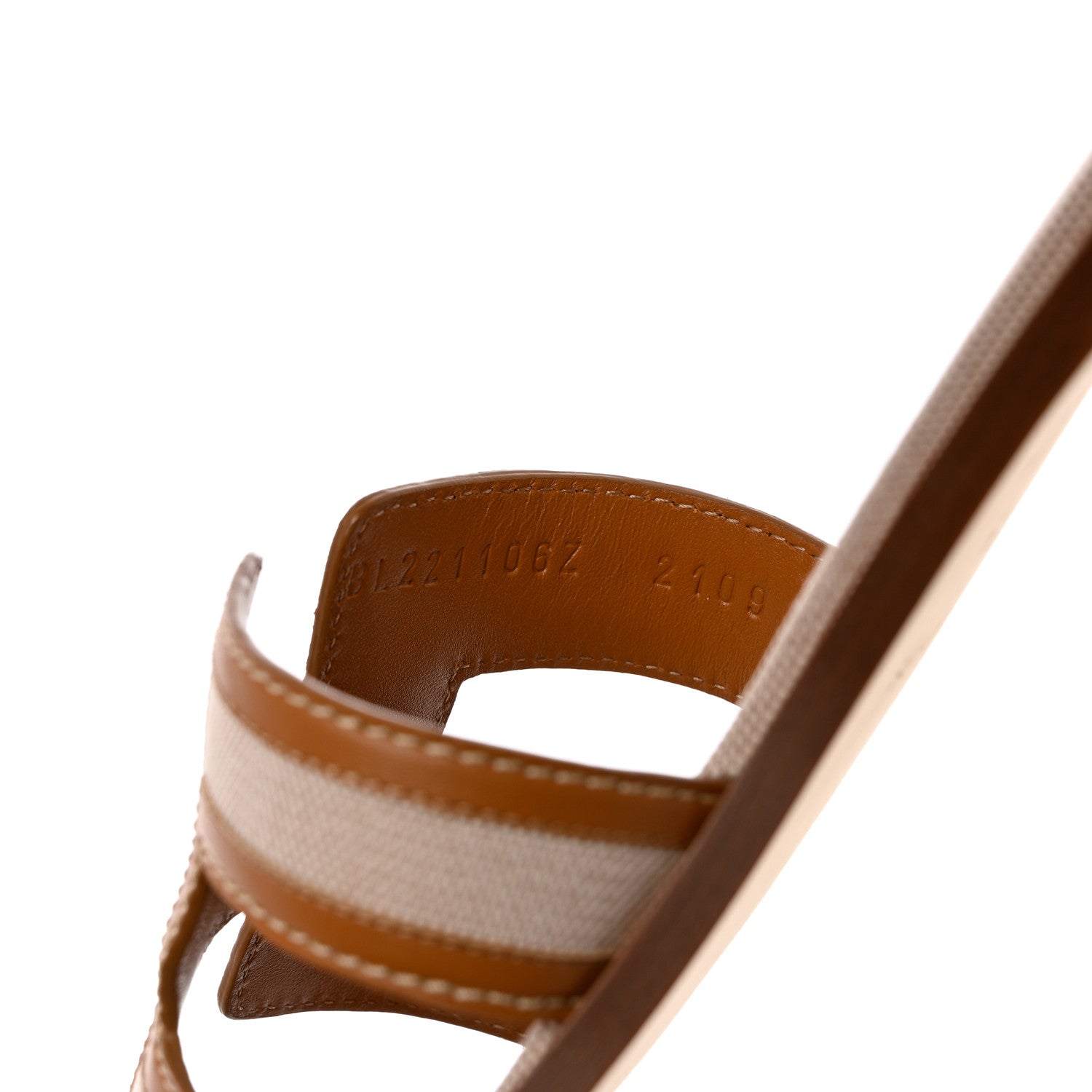 Hermes Calfskin Canvas Oran Sandals 40 Noisette Beige Dore 6 of 9
