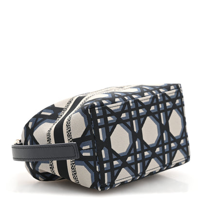 Christian Dior Technical Fabric Macrocannage DiorTravel Nomad Pouch Beige Blue 4 of 8