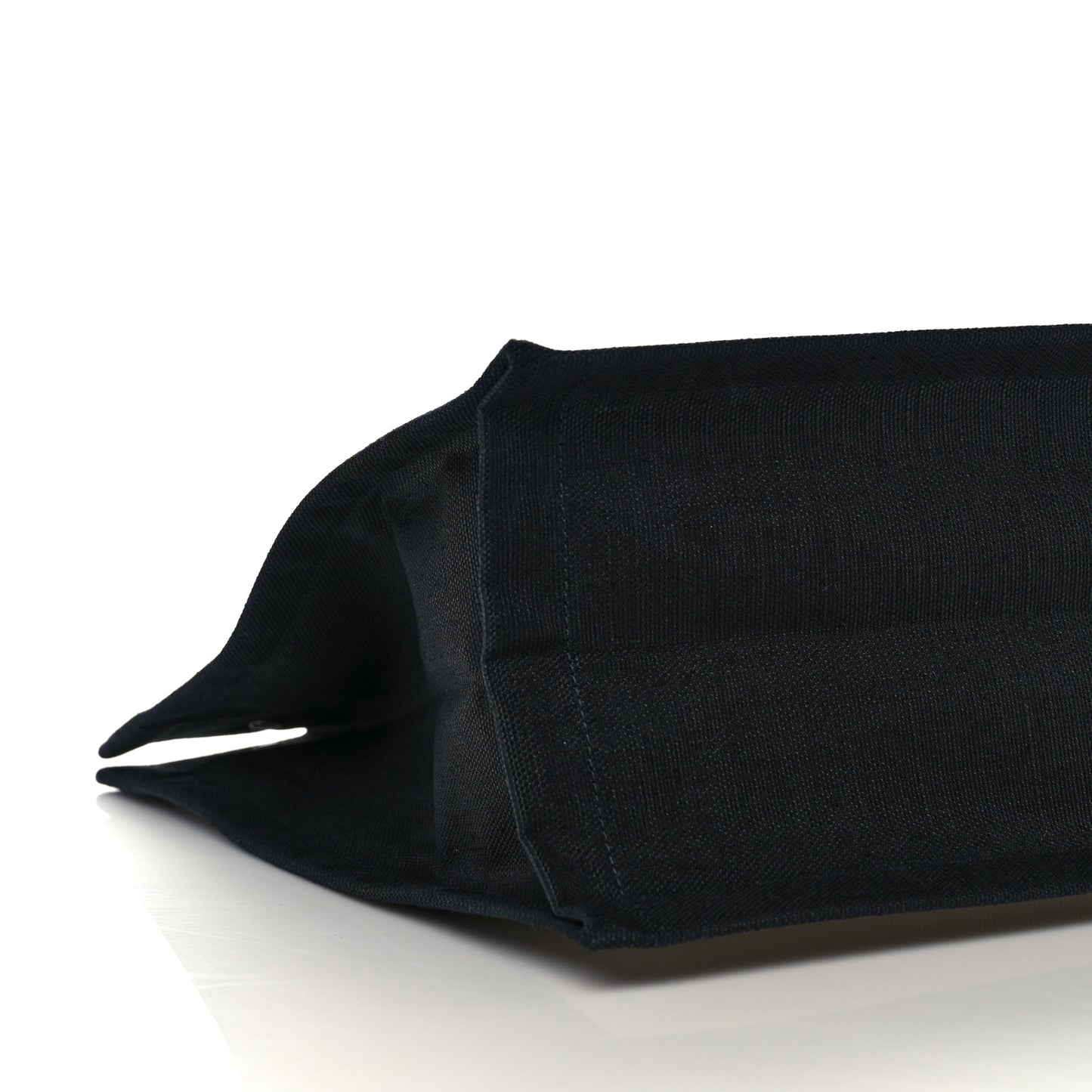 Linen Calfskin Rive Gauche North South Tote White Black