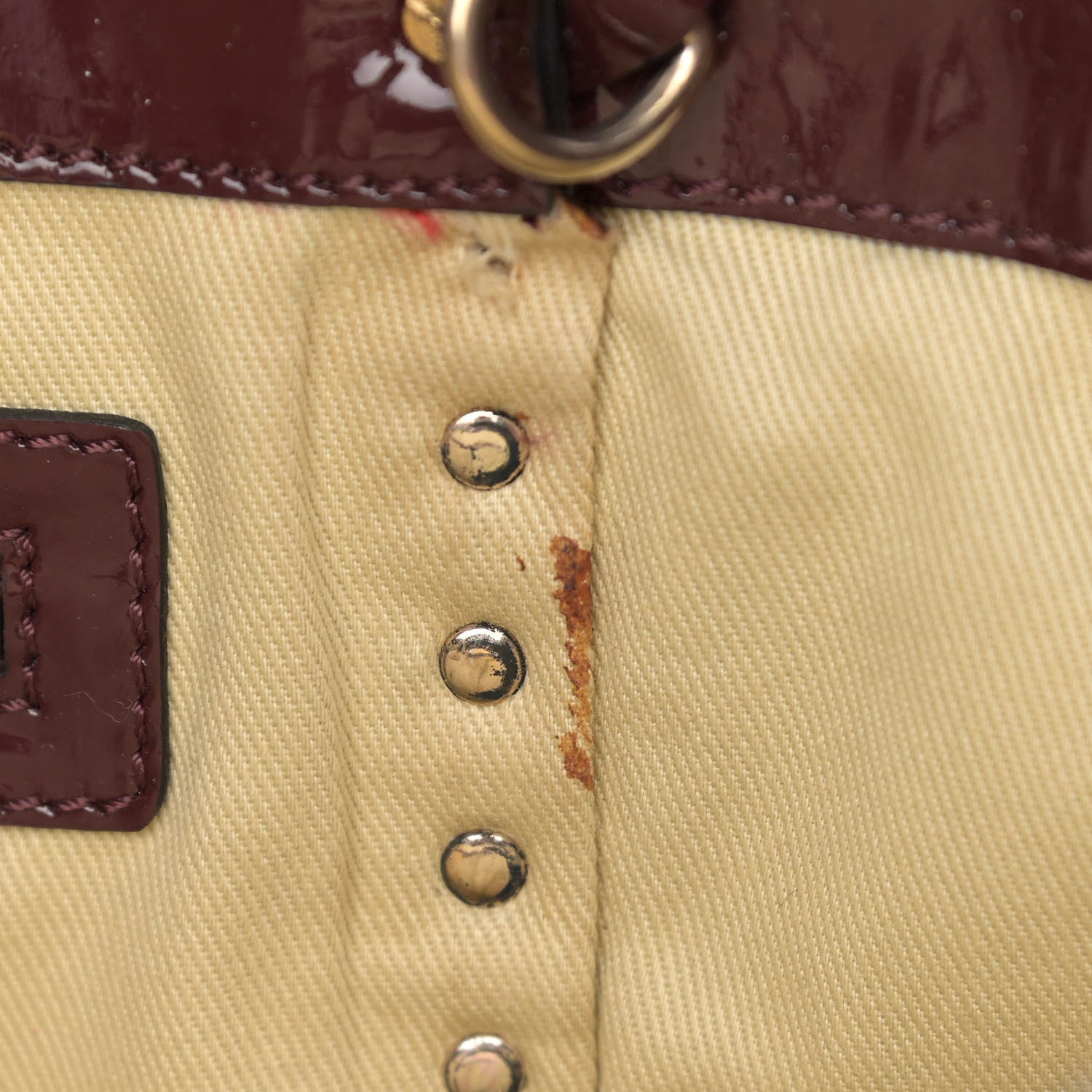 Valentino Garavani Patent Small Rockstud Double Handle Tote Rubin 11 of 15