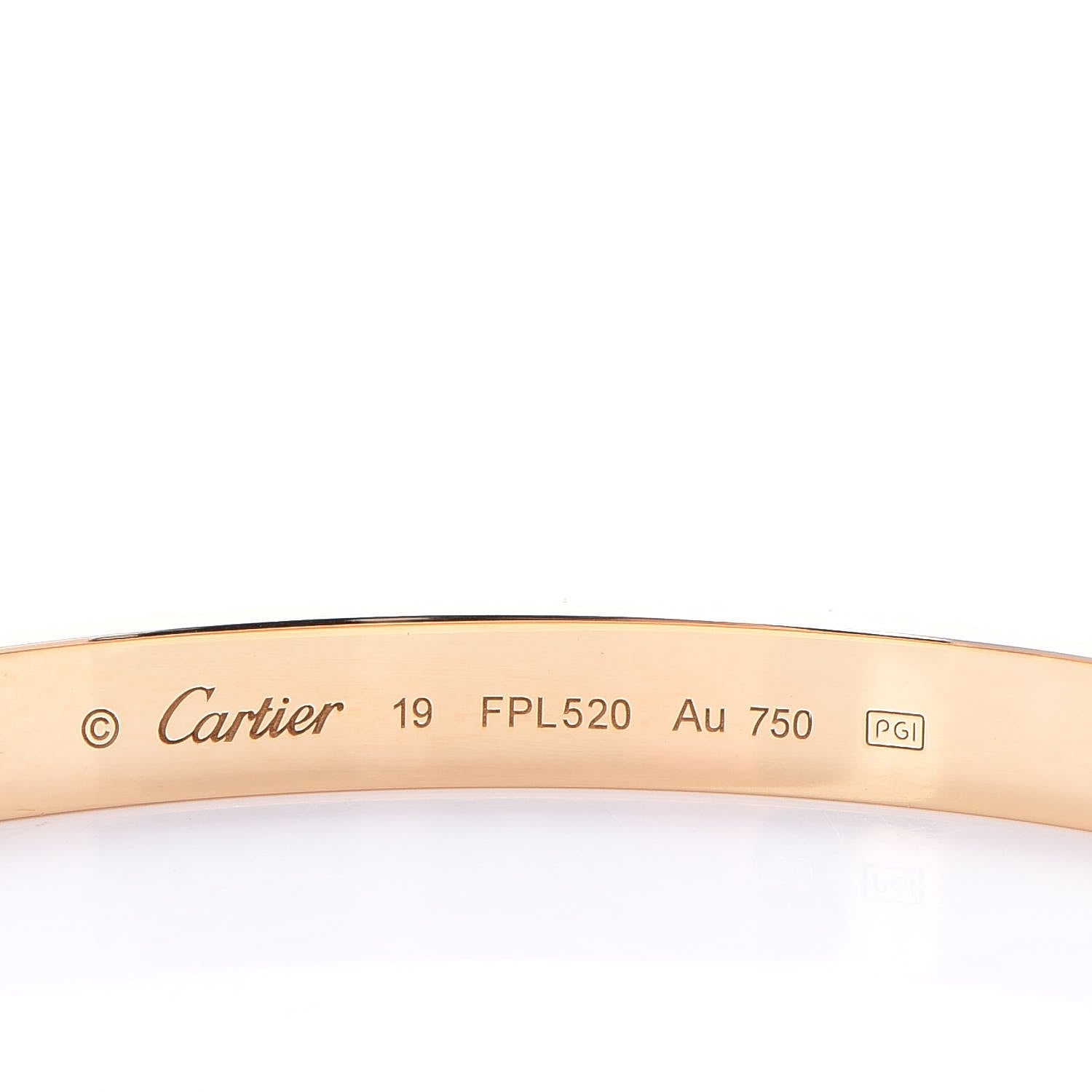 Cartier 18K Yellow Gold LOVE Bracelet 19 5 of 7