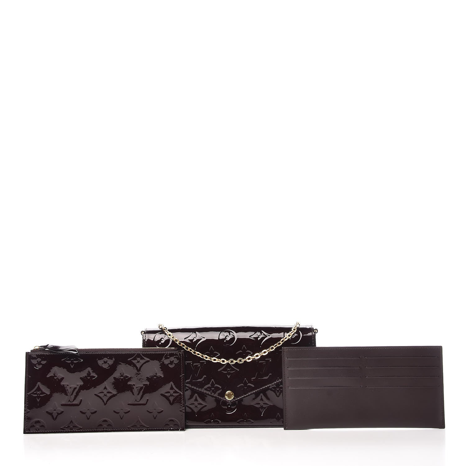 Louis Vuitton Vernis Pochette Felicie Chain Wallet Amarante 12 of 13