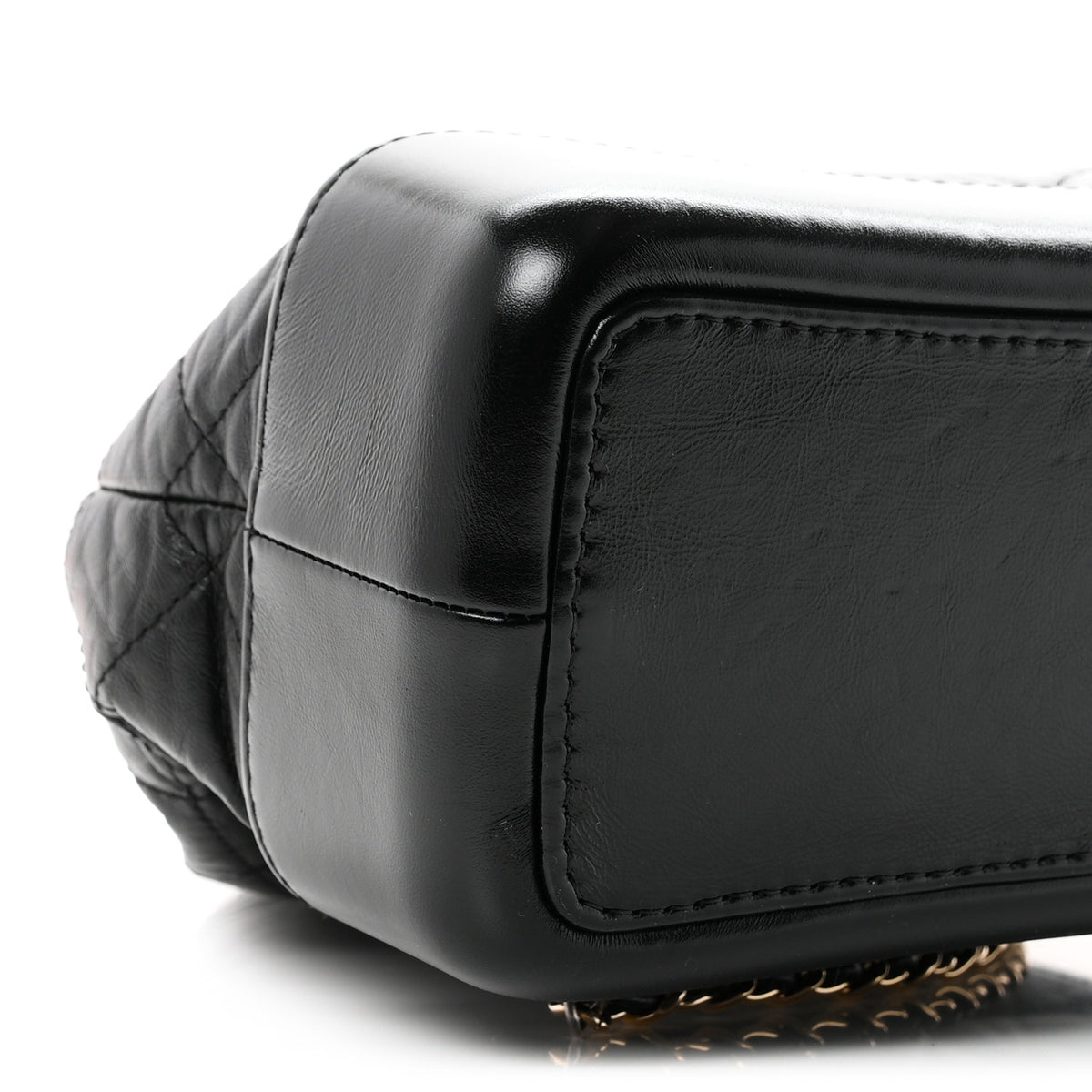 Aged Calfskin Quilted Gabrielle Backpack Black