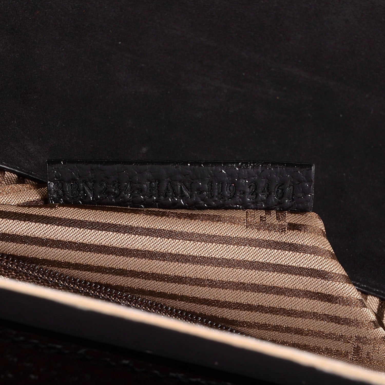 Fendi Glossy Buffalo Stingray Silvana Bag Black 4 of 12