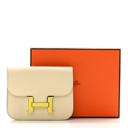 Hermes Epsom Constance Slim Wallet Nata Jaune Soleil 9 of 9