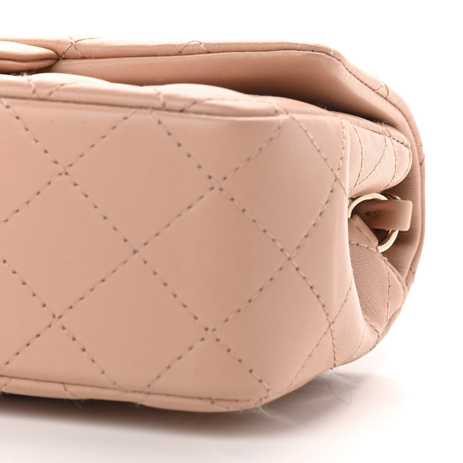 Chanel Lambskin Quilted Mini Rectangular Flap Beige 9 of 10