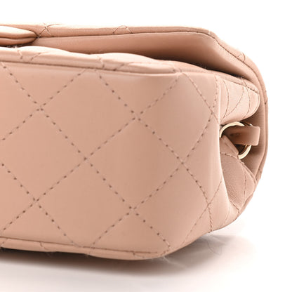Chanel Lambskin Quilted Mini Rectangular Flap Beige 9 of 10